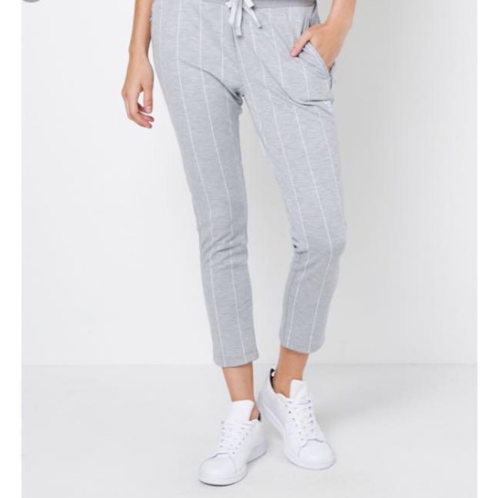 Adidas Grey Pinstripe Jogger NWOT